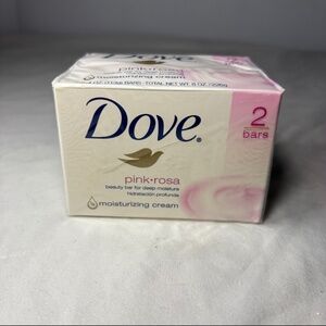 Vintage 2 Dove Pink Rosa Beauty Bar Soap Moisturizing Cream 4 oz New Old Stock